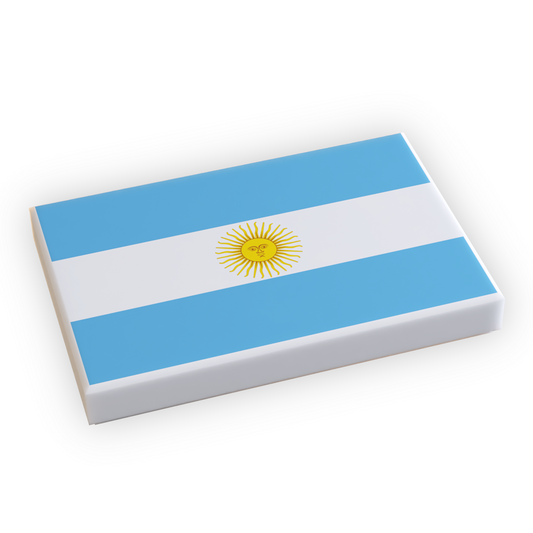 Argentina Flag (2x3 Tile) made using LEGO part