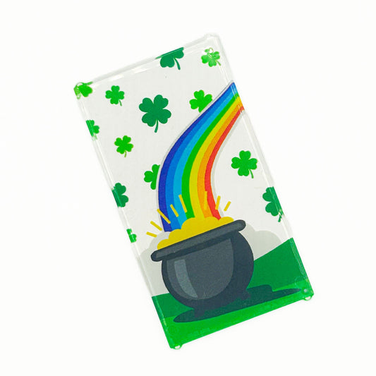 Pot of Gold St. Patrick's Day 4x6 Glass Window  - B3 Customs