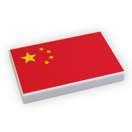 China Flag (2x3 Tile) made using LEGO part