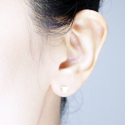 Coffee Cup & Bean Earrings in Rose Gold or Silver