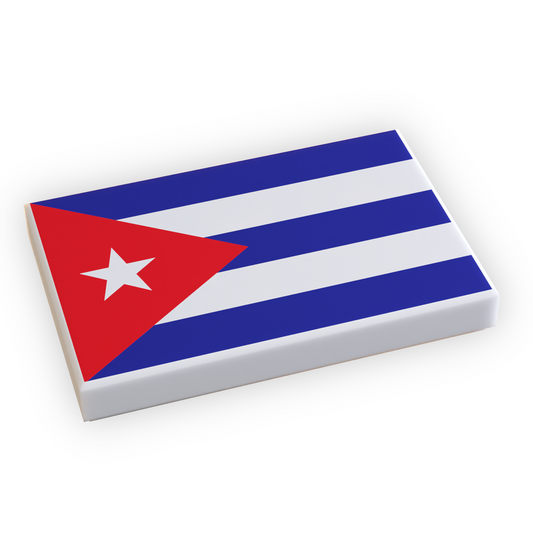 Cuba Flag (2x3 Tile) made using LEGO part