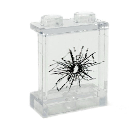 Window with Large Cracked Hole #1 (1x2x2 Panel)