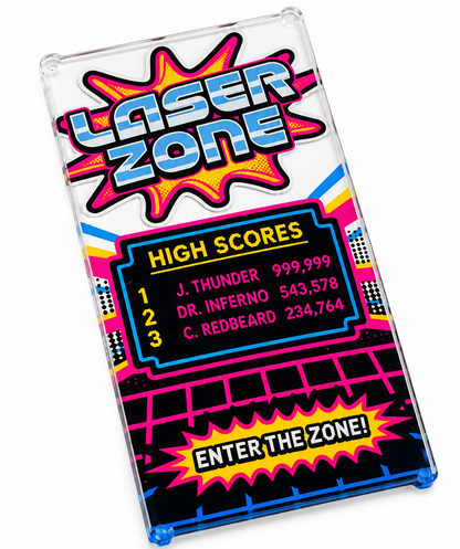 Laser Zone Promo Arcade 4x6 Glass Window