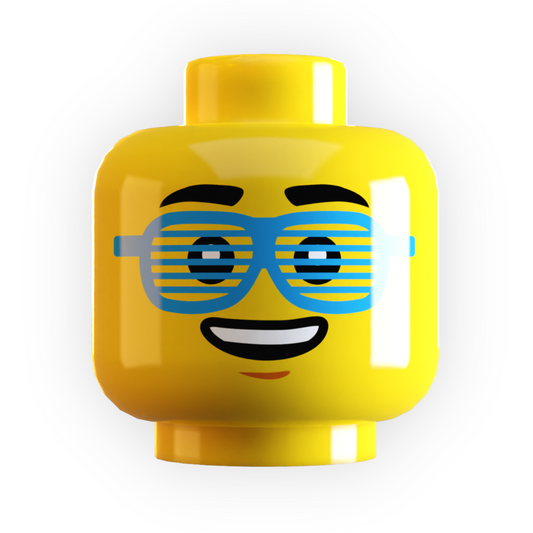 Shutter Shades Minifig Head made using LEGO part