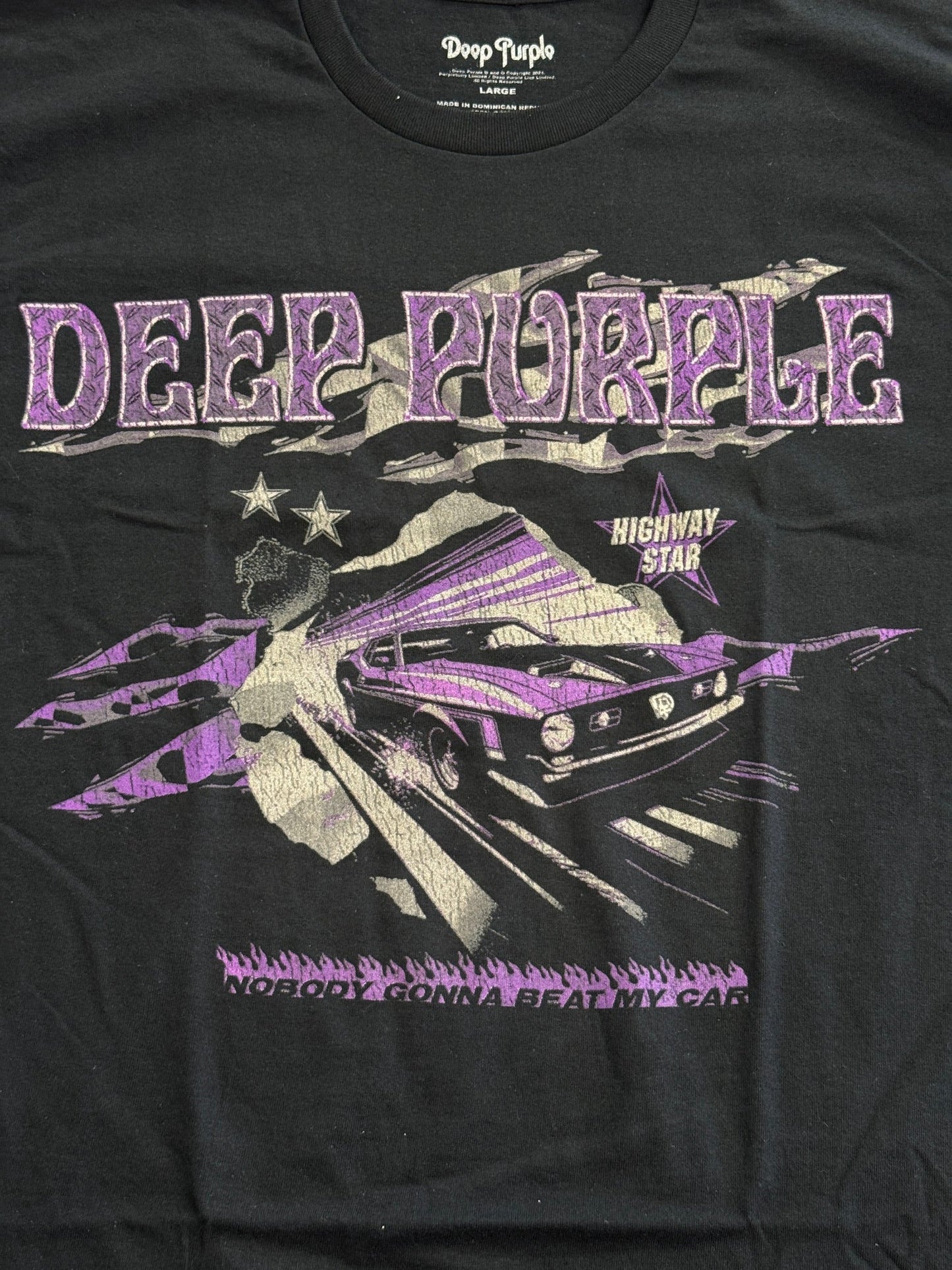Deep Purple Band T-shirt - Highway Star Lyrics Tee #72 2 Sided