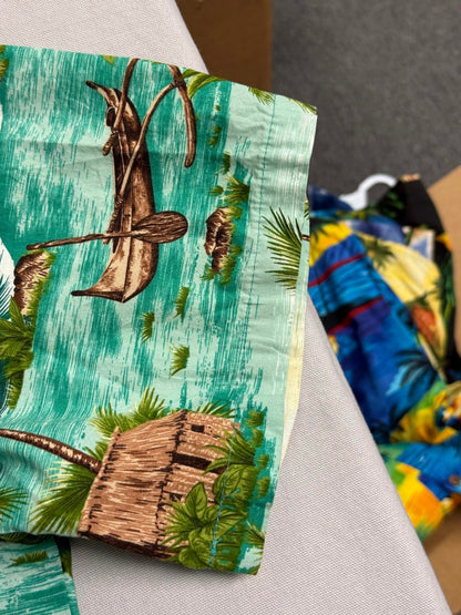 Blue Hawaii Mens Outrigger Hawaiian Shirt Made in Hawaii XL