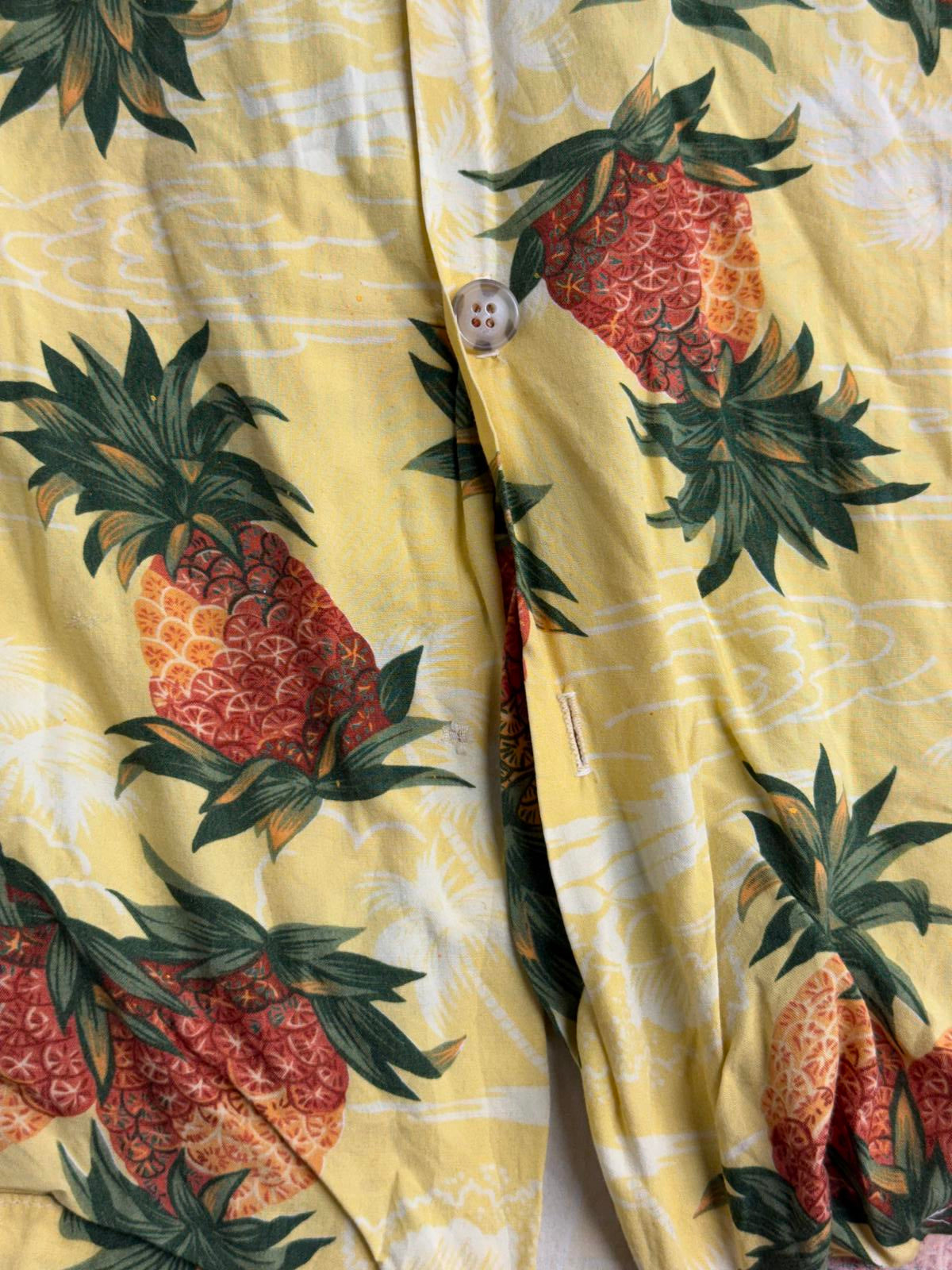 Vintage Mens Hawaiian Shirt Pineapple AOP Made in Hawaii