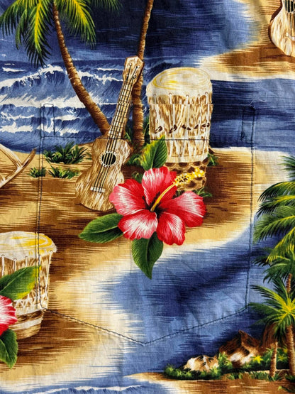 RJC Mens Hawaiian Shirt Hawaiian Islands Made in Hawaii - M