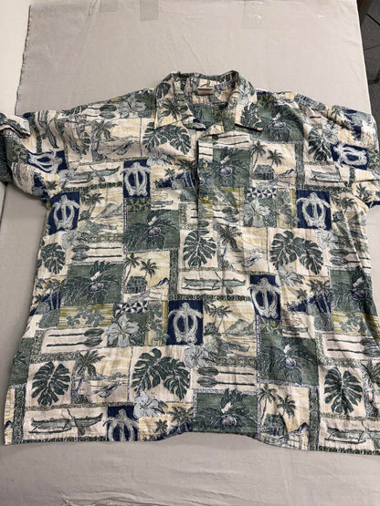 Go Barefoot Mens Hawaiian Panel Shirt - Made in Hawaii Shirt
