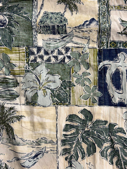 Go Barefoot Mens Hawaiian Panel Shirt - Made in Hawaii Shirt