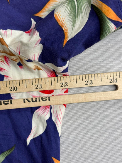 Ky's Hawaiian Flower Shirt Pocketless Made in Hawaii Shirt M