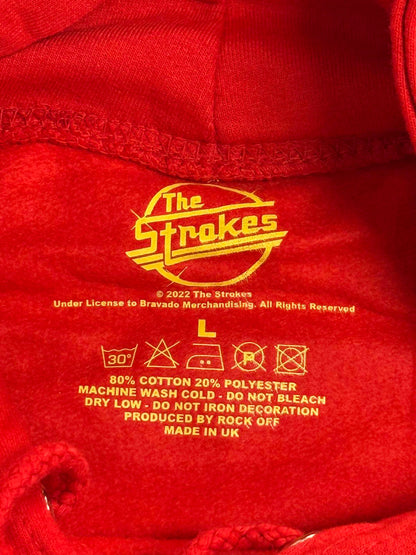 The Strokes Band Logo Hoodie - Strokes Guitar Fret Red L