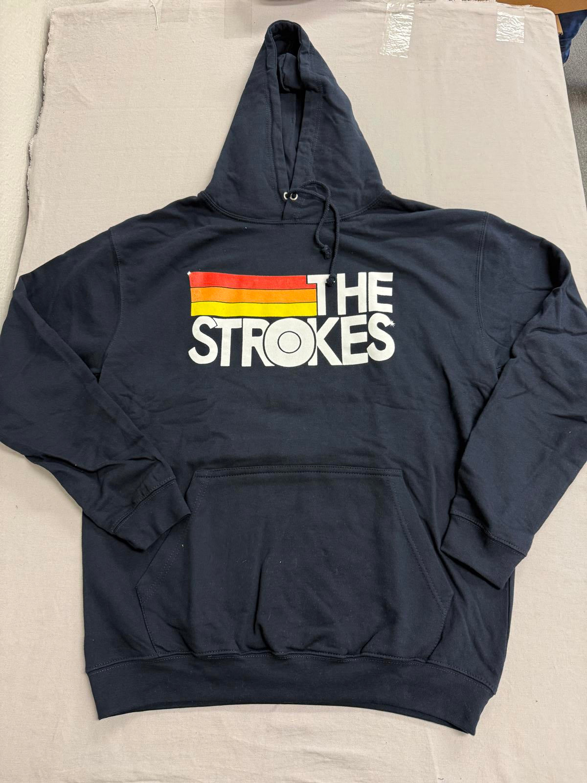 The Strokes Band Logo Hoodie - Strokes Classic Logo Navy L