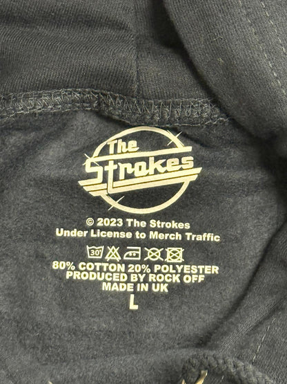 The Strokes Band Logo Hoodie - Strokes Classic Logo Navy L