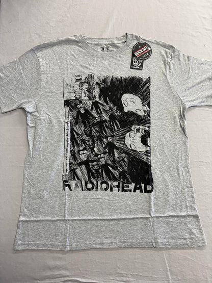 Radiohead Scribble Kid A Poster T-shirt Official New Gray