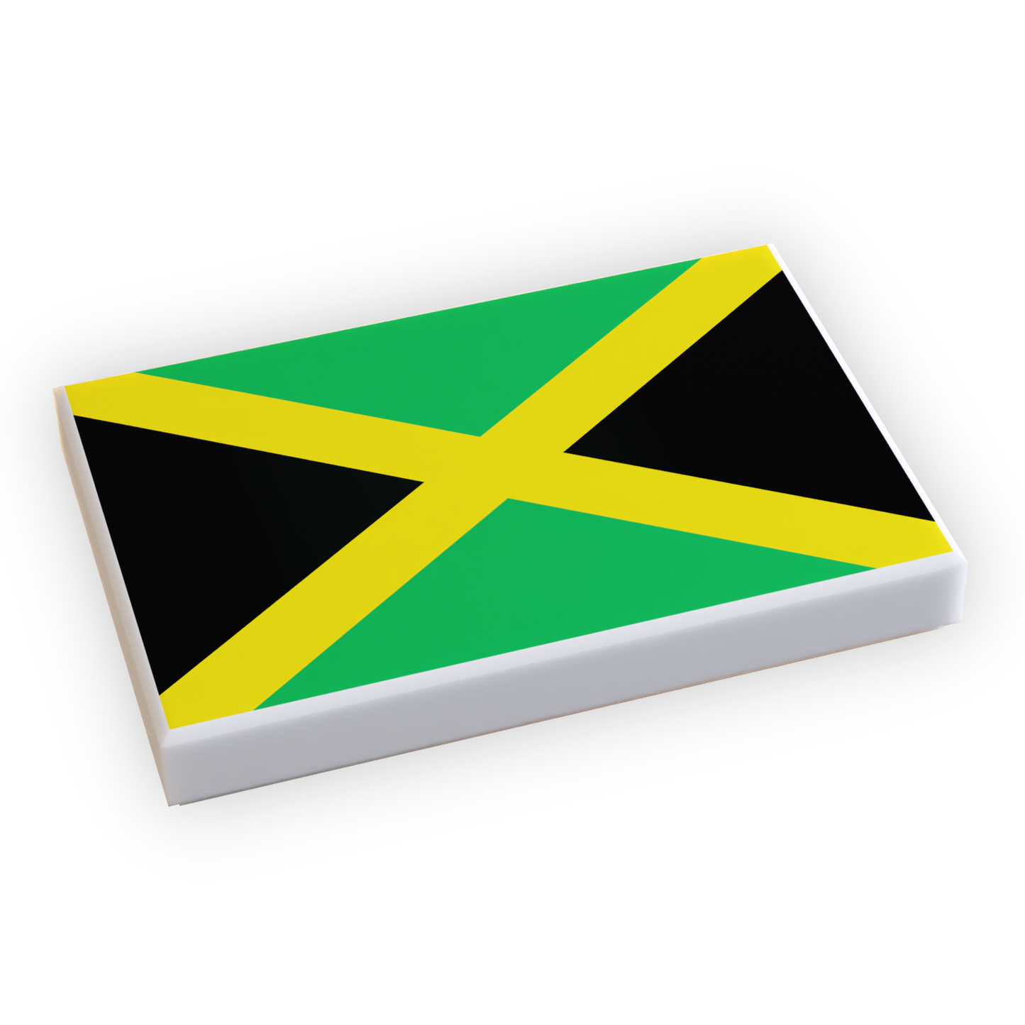 Jamaica Flag (2x3 Tile) made using LEGO part