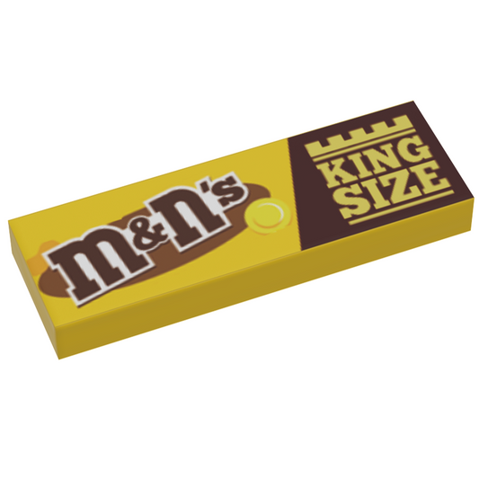 M&N's (Peanut) Candy (King Size) 1x3 Tile made using LEGO part