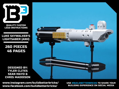 Luke Skywalker's A New Hope Lightsaber w/ Stand made using LEGO parts (Life-Size)