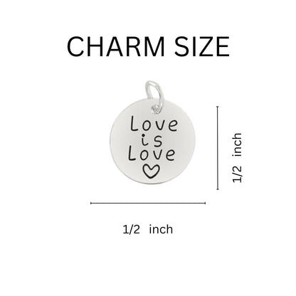 Rainbow Heart Love Is Love Retractable Charm Bracelet | Pride Jewelry Collection