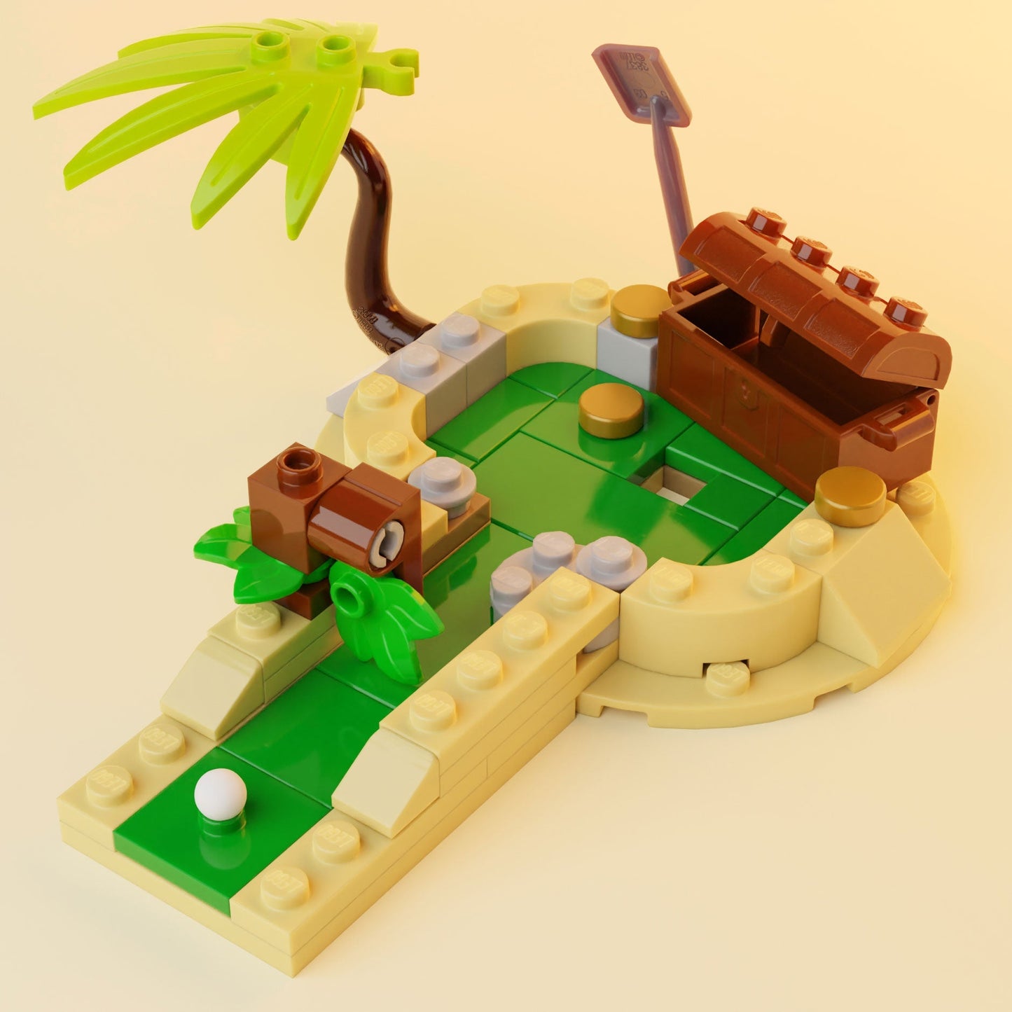 Treasure Island Putt Putt / Mini Golf Hole made using LEGO parts