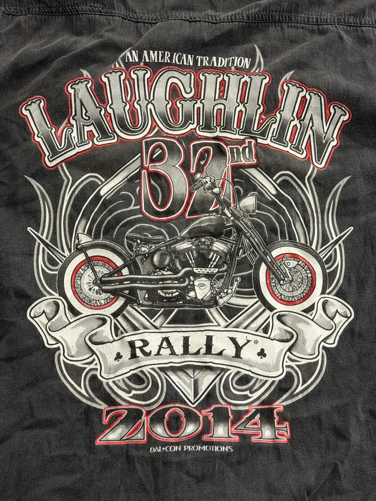 Biker Laughlin River Run Cut Off Vest 2014 Faded 2XL