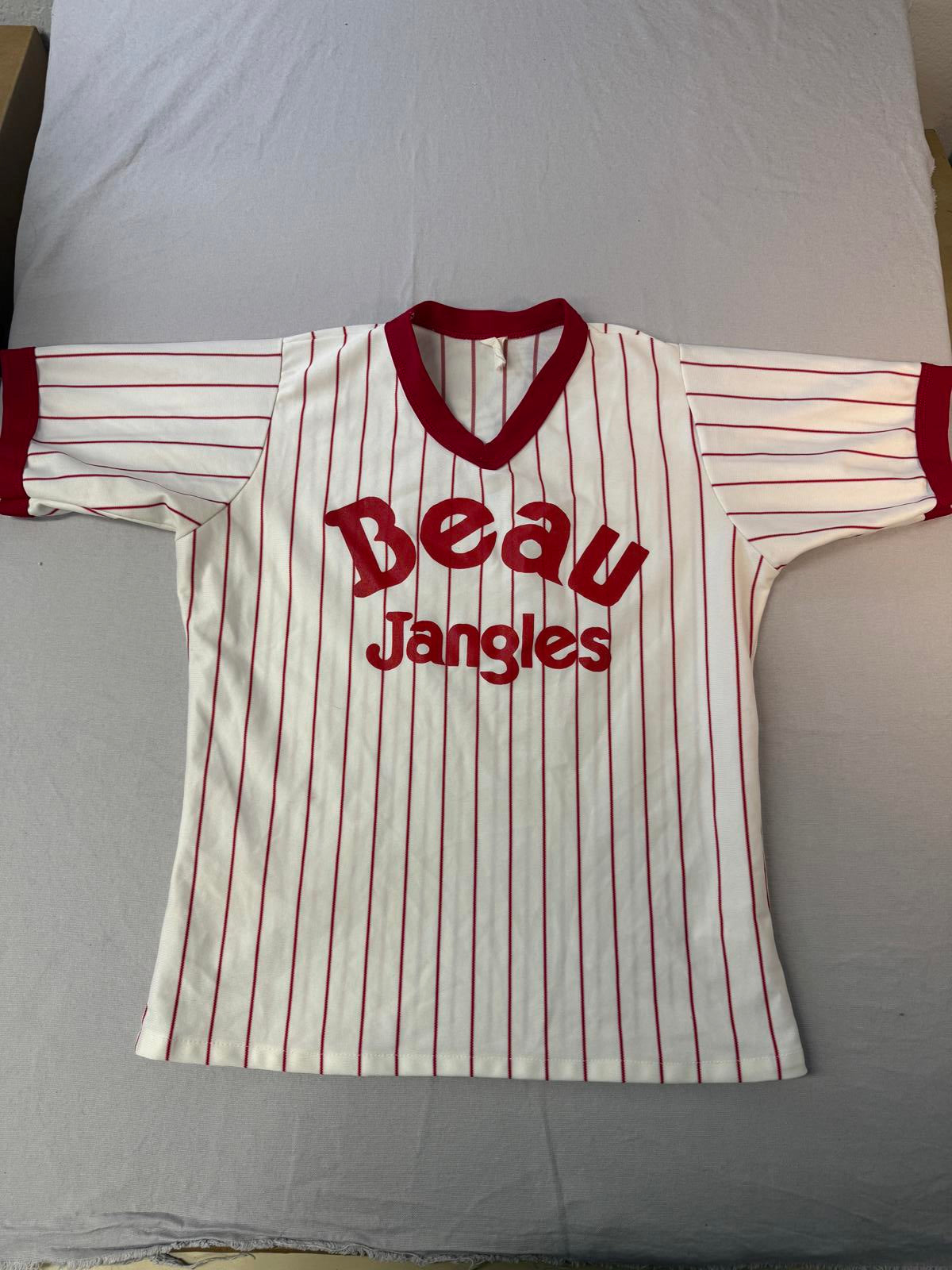 VTG Beau Jangles Baseball Jersey Pin Stripes Tee - S