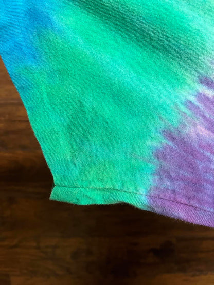 Beatles Rubber Soul Album Liquid Blue Grey Tag Tie Dye -L