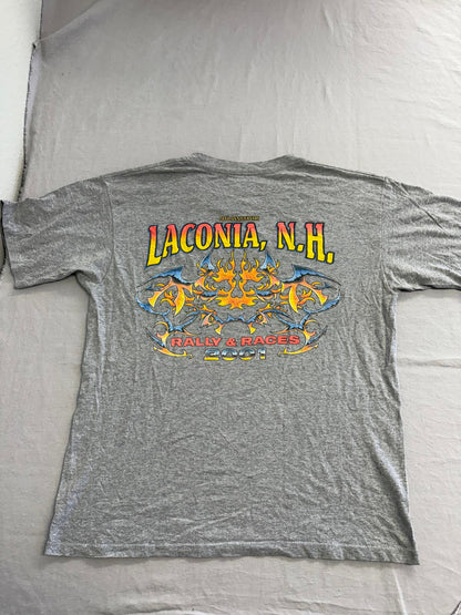 Y2K Tribal Biker T-shirt Laconia New Hamsphire Rally & Races