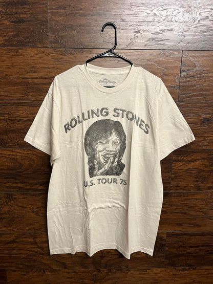 Rolling Stones T-shirt Mick Jagger Drawing 1975 U.S. Tour XL