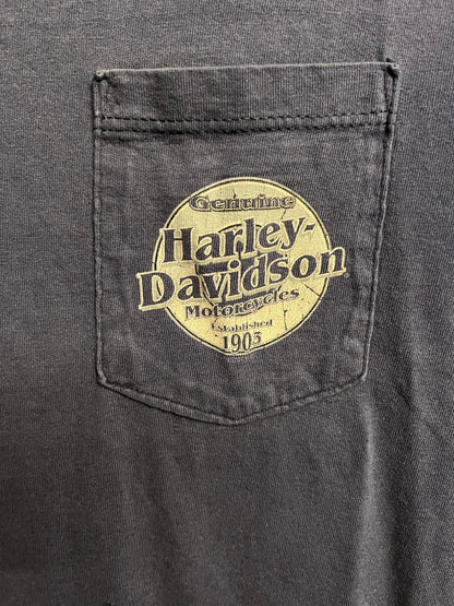 Faded Harley Davidson Pocket Tee Aces Fire Dice - XL