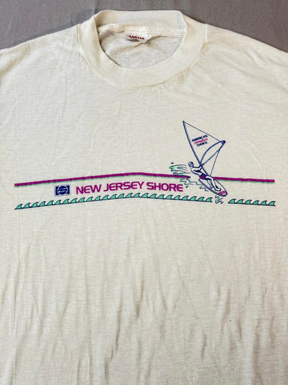 VTG New Jersey Shore T-shirt 1980s Pepsi Kite Surfing Tee -L