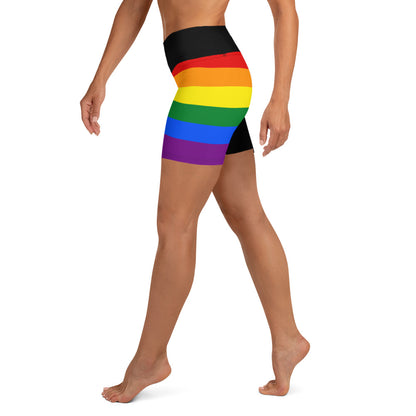 LGBT Flag Yoga Shorts