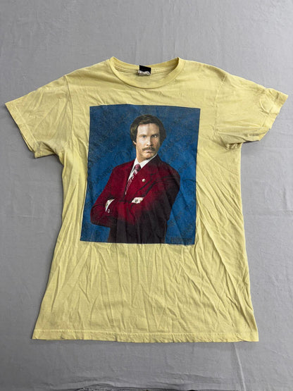 Anchorman Movie T-shirt Ron Burgundy Pose Channel 4 -M