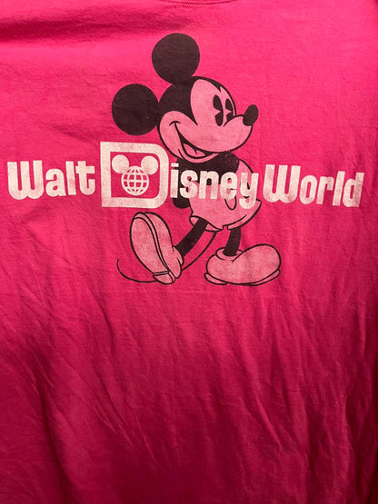 Faded Pink Mickey Mouse T-shirt Walt Disney World Tee - L