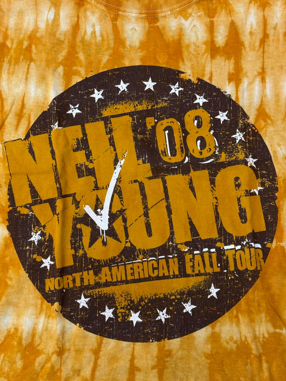 Neil Young T-shirt 2008 Tour North American Tie Dye Tee - M