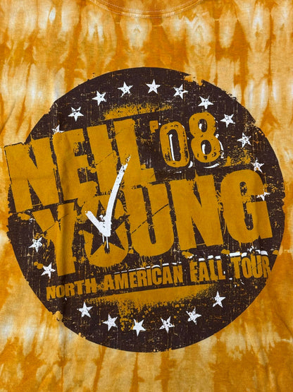 Neil Young T-shirt 2008 Tour North American Tie Dye Tee - M
