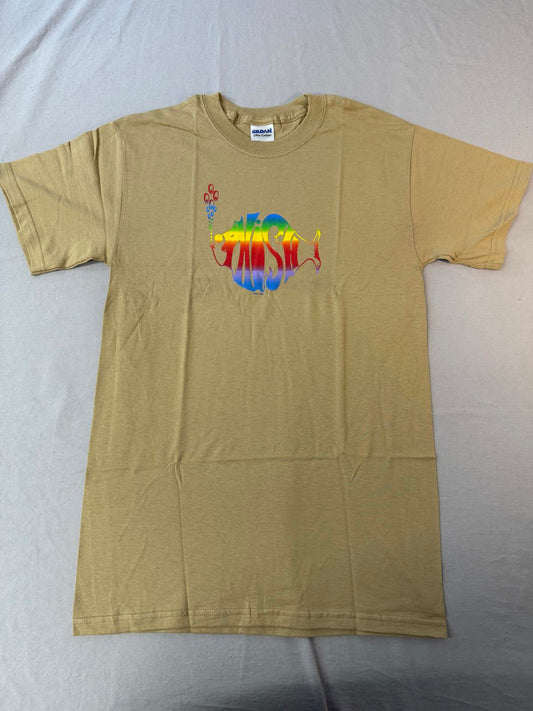 Phish T-shirt - Classic Phish Fish Logo Rainbow Tan 2007 S