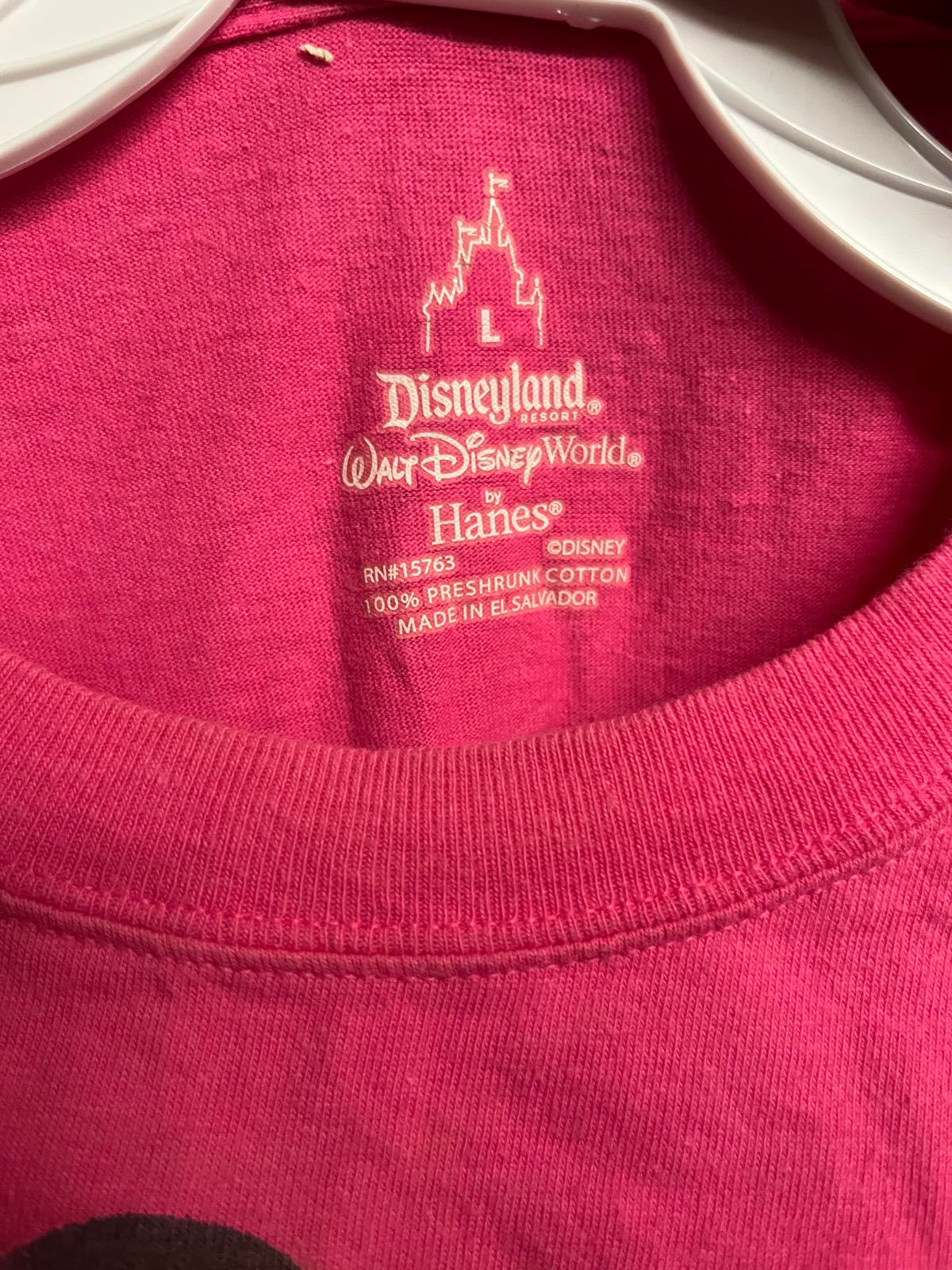 Faded Pink Mickey Mouse T-shirt Walt Disney World Tee - L