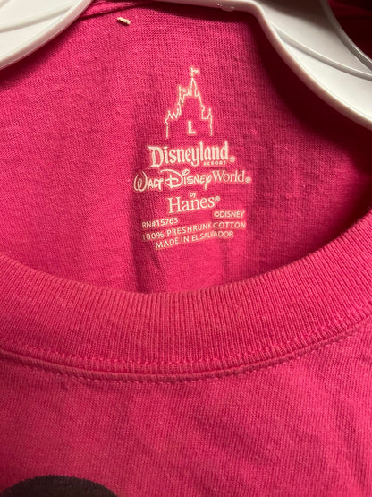 Faded Pink Mickey Mouse T-shirt Walt Disney World Tee - L