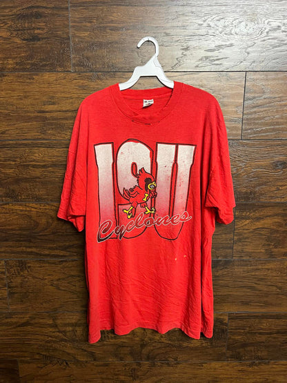 Thrashed ISU Cyclones T-shirt -Vintage Iowa State College XL