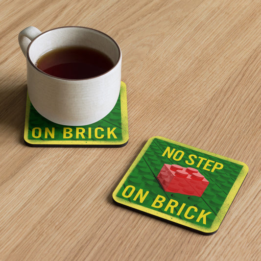 No Step on Brick Cork-back coaster