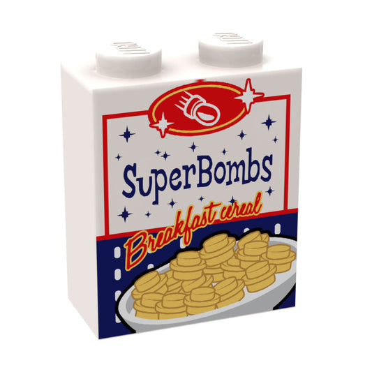 Super Bombs Fallout Cereal Custom Printed 1x2x2 Brick - B3 Customs