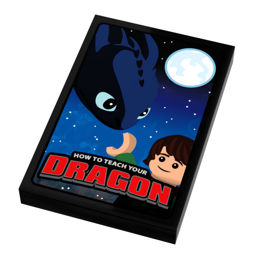 How To Teach A Dragon Movie Cover (2x3 Tile) made using LEGO parts - B3 Customs