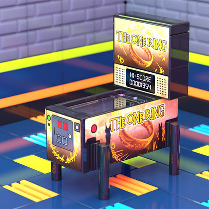 The One Ring, LOTR Pinball Arcade Machine Building Set made using LEGO parts