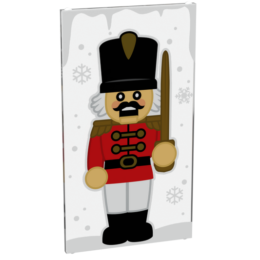 Christmas Nutcracker, Toy Soldier Winter Village 4x6 Glass Window