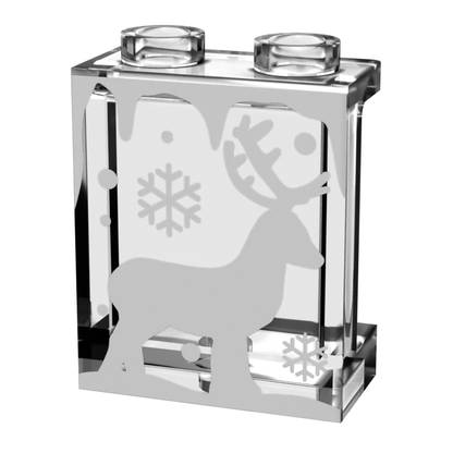 Winter Village Window with Reindeer made 1x2x2 Panel - B3 Customs