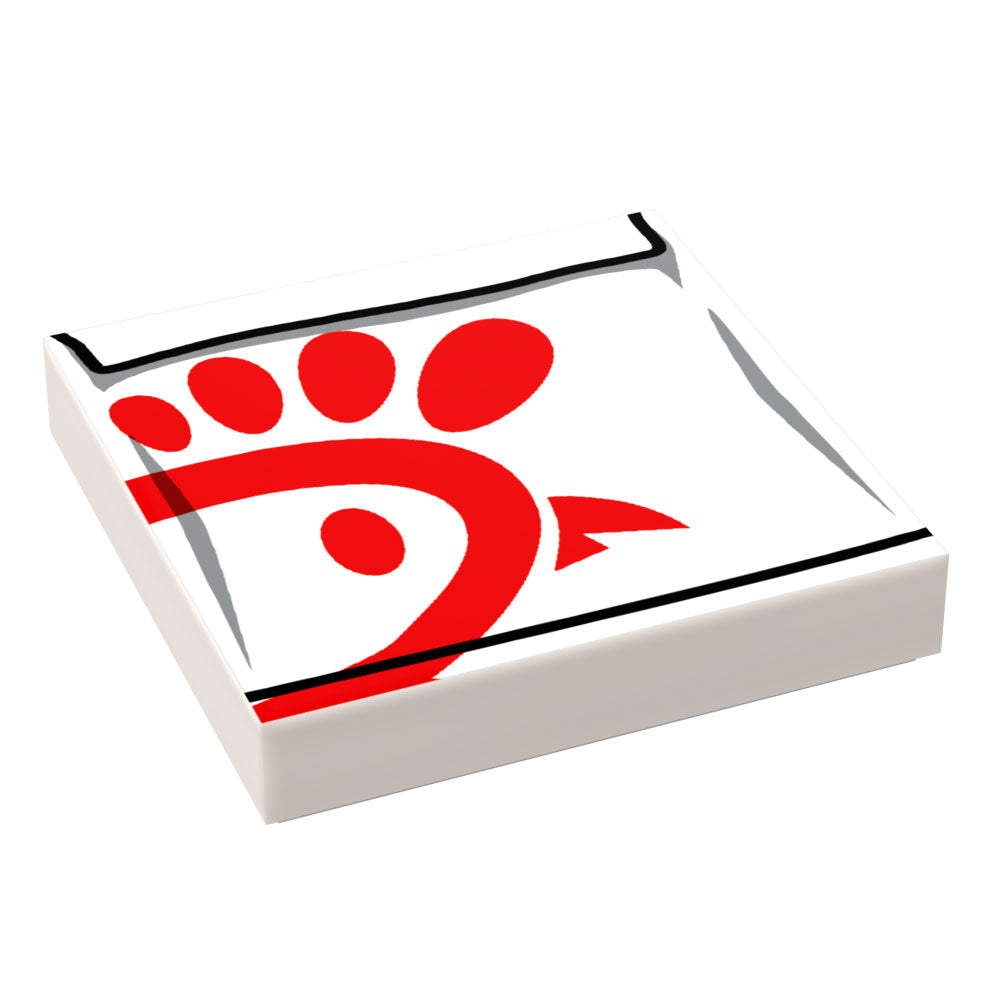 Brick-Fil-A Sandwhich Bag (Standard) made using LEGO part