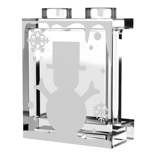 Winter Village Window with White Snowman 1x2x2 Panel - B3 Customs