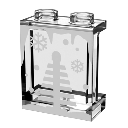 Winter Village Window with Christmas Tree 1x2x2 Panel - B3 Customs