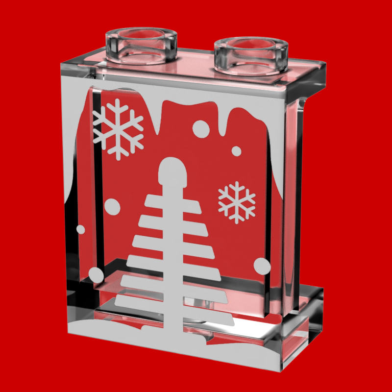 Winter Village Window with Christmas Tree 1x2x2 Panel - B3 Customs